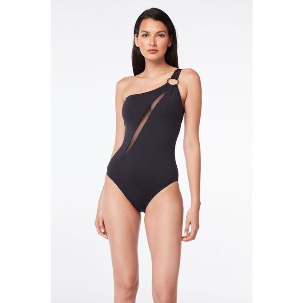 Bleu by Rod Beattie Ring Me Up Asymmetric Mio One-Piece Swimsuit Black 8